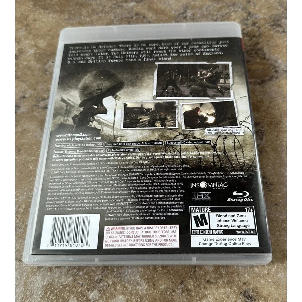 PlayStation 3 : Resistance: Fall of Man VideoGames With Manuel